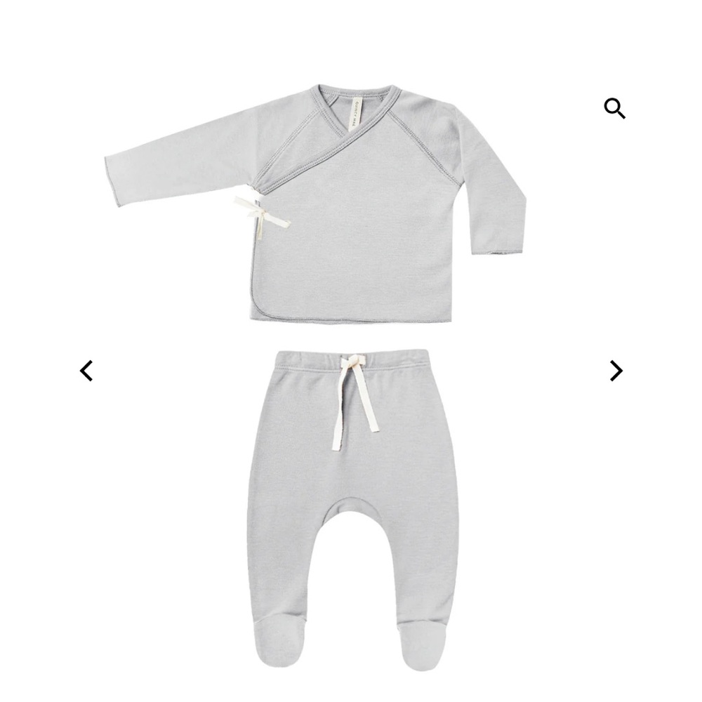Quincy Mae Wrap Top + Footed Pant Set